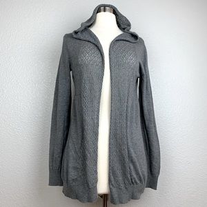 Gray Women's Hooded Lightweight Cardigan Sweater Size S